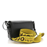 Saffiano Striped Mini Diag Binder Clip Bag Black White Yellow