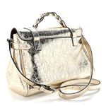 Metallic Crinkled Calfskin Medium Alexa Gold