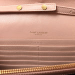 Grain De Poudre Matelasse Chevron Monogram Chain Wallet Pale Blush