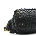 Nappa Gaufre Top Handle Satchel Black