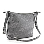 Metallic Calfskin Small Voyou Bag Silver