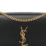 Smooth Calfskin Medium Classic Monogram Kate Tassel Satchel Black