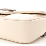 Calfskin Matelasse Aria Super Mini GG Marmont Shoulder Bag Mystic White