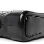 Aged Calfskin Quilted Small Gabrielle Logo Hobo Black