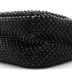Satin Crystal Soft Padded Small Double Handled Shoulder Bag Black