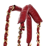 Lambskin Diamond Stitched CC Drawstring Shoulder Bag Red