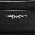 Grain De Poudre Textured Mixed Matelasse Triquilt Small Monogram Satchel Black