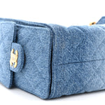 Washed Denim Quilted Mini Chanel 25 Handbag Blue