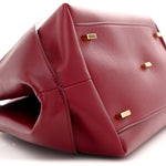 Calfskin Braided Small Blossom Top Handle Bag Burgundy