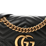 Calfskin Matelasse Mini GG Marmont Shoulder Bag Black