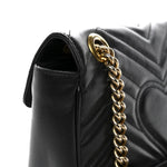 Calfskin Matelasse Mini GG Marmont Shoulder Bag Black