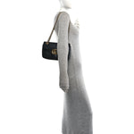 Calfskin Matelasse Small GG Marmont Shoulder Bag Black