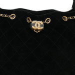 Suede Quilted Small Chanel 25 Handbag Black