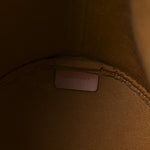Triomphe Canvas Calfskin Small Drawstring Bucket Bag Tan