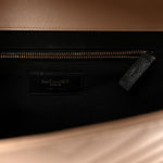 Grain De Poudre Matelasse Chevron Large Monogram Satchel Dark Beige