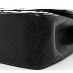 Caviar Quilted Jumbo Double Flap Black