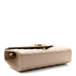 Grain De Poudre Textured Mixed Matelasse Triquilt Small Monogram Satchel Dark Beige