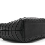 Calfskin Y Quilted Monogram Small Loulou Shopper Black