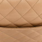 Caviar Quilted Jumbo Double Flap Beige Clair