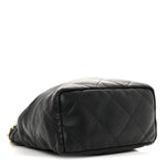 Lambskin Resin Quilted Small Bucket Bag Black