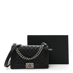 Caviar Quilted Medium Boy Flap Black