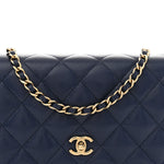 Caviar Quilted CC Turnlock Wallet On Chain WOC Navy Blue
