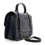 Lambskin Quilted Medium Trendy CC Flap Dual Handle Bag Blue