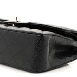 Caviar Quilted Small Double Flap Black