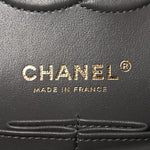 Lambskin Quilted Medium Double Flap Grey