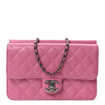 Lambskin Quilted Medium Crossing Times Flap Pink