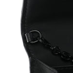 Ultra Matte Calfskin Saddle Chain Wallet Pouch Black
