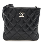 Calfskin Quilted Crossbody Bag Black