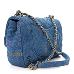 Denim Quilted Denim Large Mood Flap Blue Multicolor