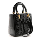 Patent Cannage Medium Lady Dior Black