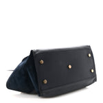 Calfskin Suede Small Monogram Downtown Cabas Navy Blue