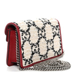 Tweed GG Monogram Super Mini Dionysus Shoulder Bag White Black Romantic Cherry