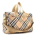 Nova Check Tote Diaper Bag Sand Beige