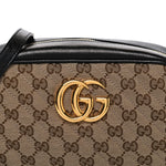 Monogram Matelasse Diagonal Small GG Marmont Chain Shoulder Bag Beige Black