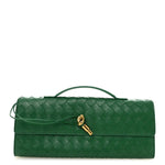 Nappa Intrecciato Long Andiamo Top Handle Clutch Jungle