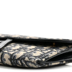 Oblique Saddle Chain Long Wallet Blue