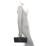 Nappa Intrecciato Long Andiamo Top Handle Clutch Black