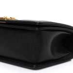 Caviar Chevron Quilted Medium Boy Flap Black