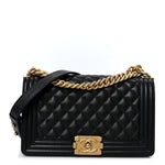 Caviar Quilted Medium Boy Flap Black