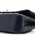 Lambskin Quilted Small Double Flap Blue