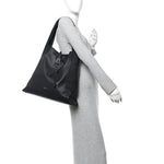 Calfskin Go Large Shoulder Bag Black