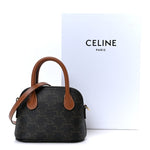 Canvas Calfskin Triomphe Mini Honorine Bag Tan