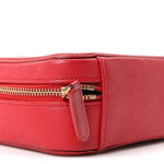 Caviar Quilted Filigree Vanity Clutch With Chain Red