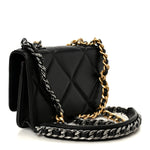 Lambskin Quilted Chanel 19 Wallet On Chain WOC Black