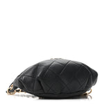 Lambskin Quilted Resin Bi-Color Waist Bag Fanny Pack Black
