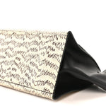 Snakeskin Calfskin Medium Trapeze White Black